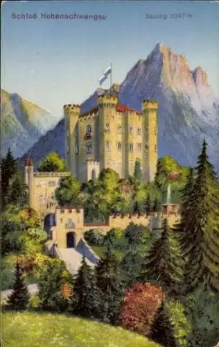 Ak Hohenschwangau Schwangau im Ostallgäu, Schloss Hohenschwangau