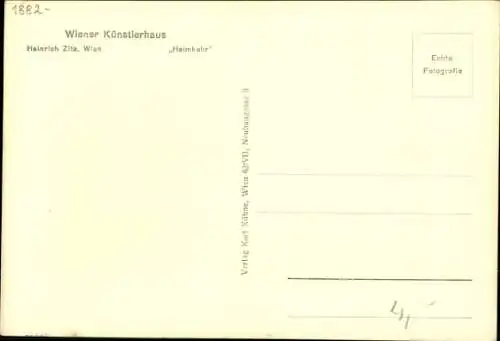 Ak Wiener Künstlerhaus, Plastik von Heinrich Zita, Heimkehr, Männerakt