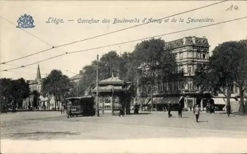 Ak Liège Lüttich Wallonien, Carrefour des Boulevards d'Acroy et de la Sauveniere