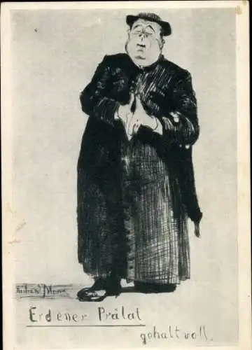 Künstler Ak Bloos, Richard, Erdener Prälat, gehaltvoll, Wein, Reklame