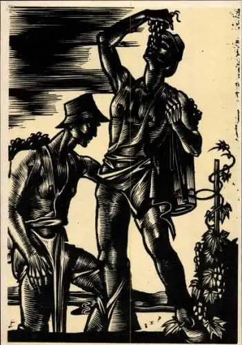 Ak Zum Tobel, Hedwig, Jahreszeiten, Herbst, Allegorie, Weinlese