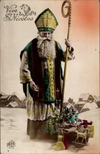 Ak Glückwunsch Sankt Nikolaus, Spielzeuge, Geschenke