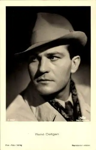 Ak Schauspieler René Deltgen, Portrait mit Hut
