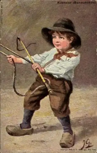 Künstler Ak Gerstenhauer, Johann, Georg, Koetsier, Bunschoten, Kutscher, Junge