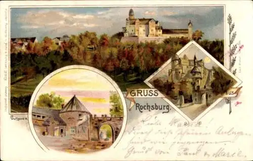 Künstler Litho Dutzauer, M., Rochsburg Lunzenau in Sachsen, Blick auf das Schloss