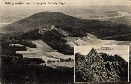 Ak Königswinter am Rhein, Oelberg, Gebirgsaussicht, Felspartie, Restaurant