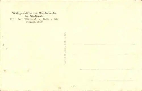 Ak Köln am Rhein, Waldgaststätte zur Waldschenke, Stadtwald, Spielwiese, Schafe