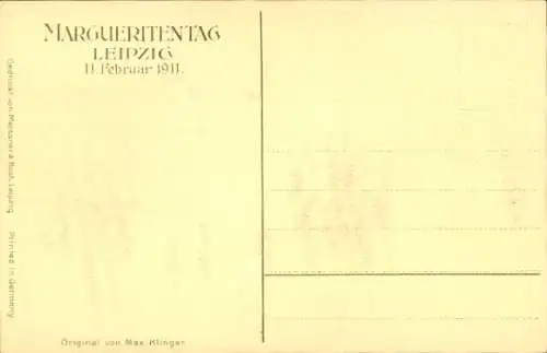 Künstler Ak Klinger, Max, Leipzig in Sachsen, Margueritentag 1911, Meissner & Buch