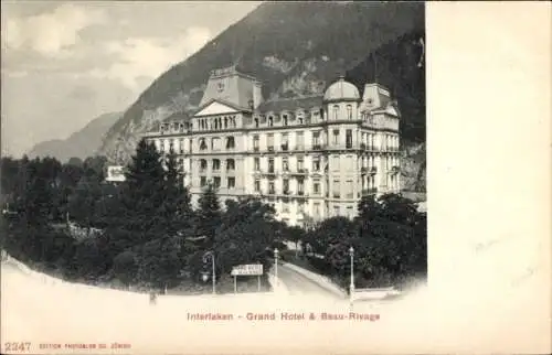 Ak Interlaken Kt Bern, Grand Hotel, Beau Rivage