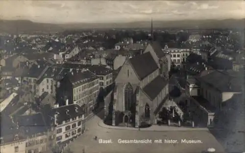 Ak Basel Stadt Schweiz, Gesamtansicht mit historischen Museum
