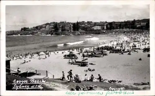 Ak Bondi Beach Sydney Australien, Blick auf den Strand