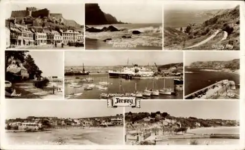 Ak Kanalinsel Jersey, Bucht, Hafen, Rozel