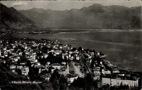 Ak Locarno Kanton Tessin Schweiz, Muralto, Minusio, Gesamtansicht