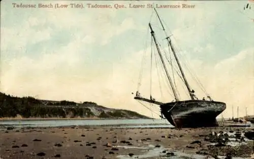 Ak Québec Kanada, Tadousac Beach, Low Tide, Lower St Lawrence River