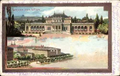 Künstler Litho Wien 1. Innere Stadt Österreich, Kursalon, Parkring