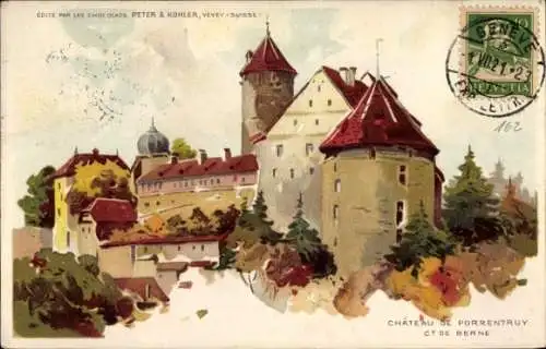 Künstler Litho Pruntrut Porrentruy Kanton Jura, Schloss