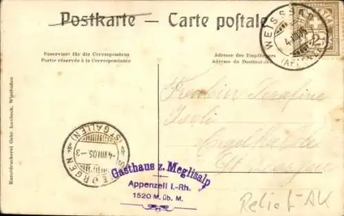 Relief Ak Meglisalp Appenzell Innerrhoden Schweiz, Panorama, Gasthaus