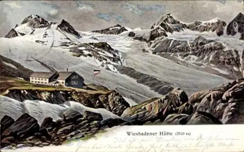 Ak Partenen Gaschurn in Vorarlberg, Silvretta, Wiesbadener Hütte