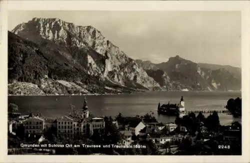 Ak Ort Orth Gmunden am Traunsee Oberösterreich, Schloss Ort, Traunsee, Traunstein