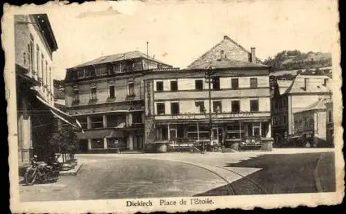 Ak Diekirch Luxemburg, Place de l'Etoile, Stempel Hotel Maison Rouge