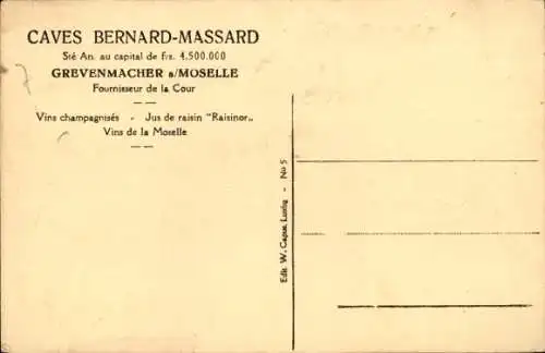 Ak Grevenmacher Luxemburg, Caves Bernard-Massard, Frontalansicht