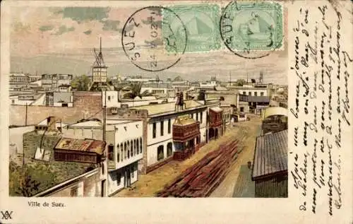 Künstler Litho Suez Ägypten, Ortspanorama