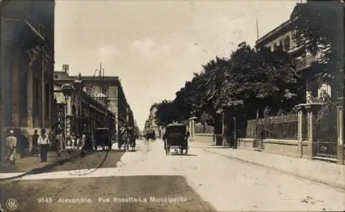 Ak Alexandria, Ägypten, Rue Rosette, Die Gemeinde