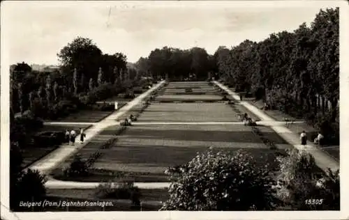 Ak Bialogard Belgard Pommern, Bahnhofsanlagen