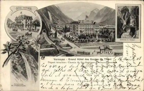 Ak Vernayaz Kanton Wallis, Grand Hotel des Gorges du Trient, Hotel Victoria
