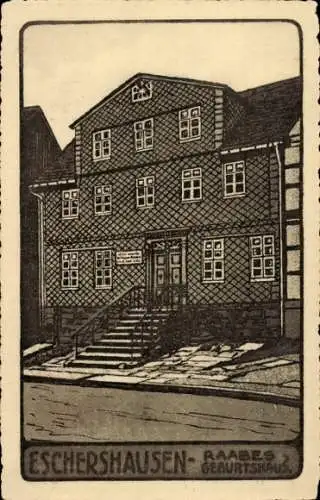 Ak Eschershausen im Weserbergland, Wilhelm Raabes Geburtshaus