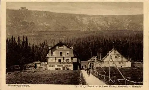 Ak Karpacz Krummhübel Riesengebirge Schlesien, Schlingelbaude, Schronisko na Starej Polanie