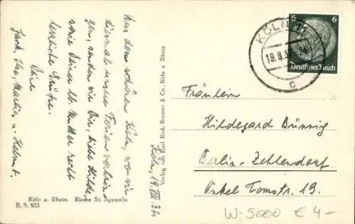 Ak Köln am Rhein, St. Aposteln