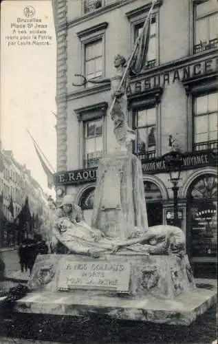 Ak Brüssel, Place St. Jean, Kriegerdenkmal