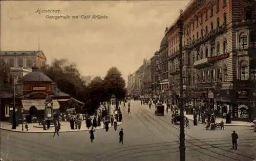 Ak Hannover, Georgstraße mit Café Kröpcke