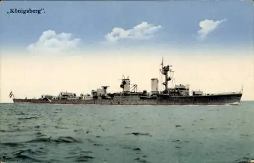 Ak Deutsches Kriegsschiff Königsberg auf See