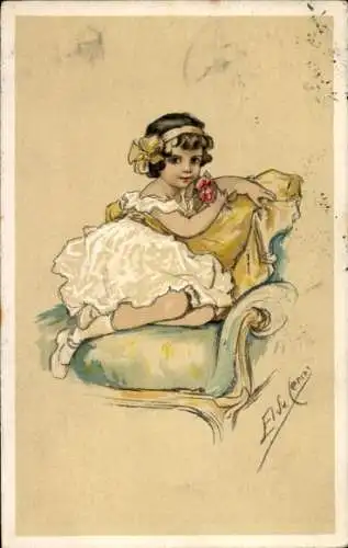 Künstler Ak Cenni, Elsa, Kinderportrait, Mädchen