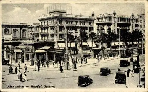 Ak Alexandria, Ägypten, Ramleh Station