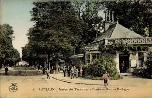 Ak Puteaux Hauts de Seine, Straßenbahnhaltestelle Bois de Boulogne