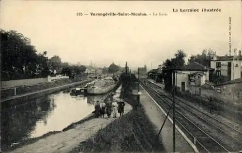 Ak Varangeville Saint-Nicolas Meurthe et Moselle, La Gare
