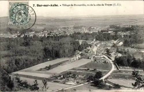 Ak Bar sur Aube, Village de Prorerville, vu de la cote de Troyes