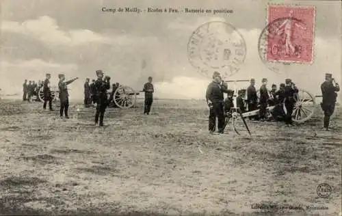 Ak Mailly le Camp Aube, Camp de Mailly, Ecoles a Feu, Batteries en position