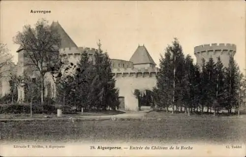 Ak Aigueperse Rhône, Entree du Chateau de la Roche
