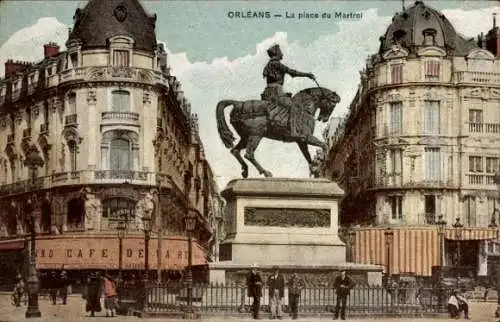 Ak Orléans Loiret, La Place du Martroi