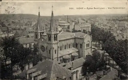 Ak Vichy Allier, Kirche St. Louis, Panorama