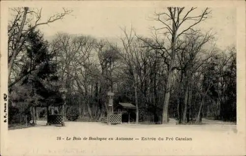 Ak Paris 16. Jahrhundert, Bois de Boulogne im Herbst, Eingang von Pre Catelan