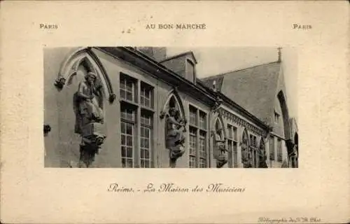 Passepartout Ak Reims-Marne, Haus der Musiker