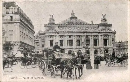 Ak Paris IX, Place de l’Opéra