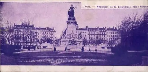 Ak Lyon Rhône, Denkmal der Republik, Place Carnot