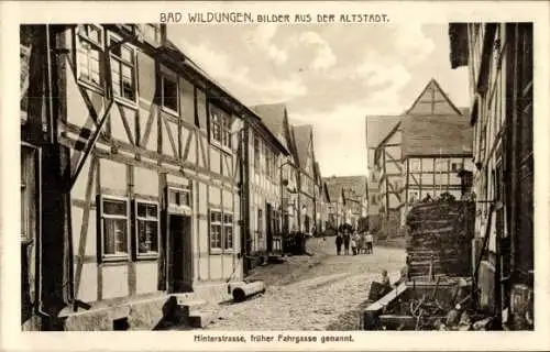 Ak Bad Wildungen in Hessen, Hinterstraße, früher Fahrgasse, Fachwerkhäuser