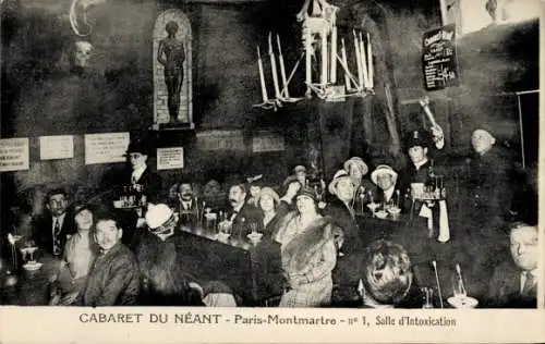 Ak Paris XVIII. Montmartre, Cabaret du Neant, Rauschraum